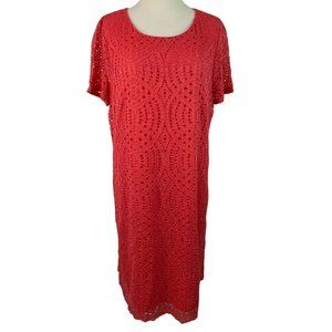 j Crew Lace Crochet Dress Size 14 Overlay Keyhole Back